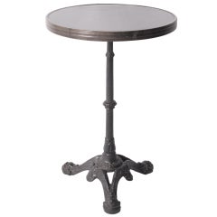 Retro French Bistro Table With Metal Legs