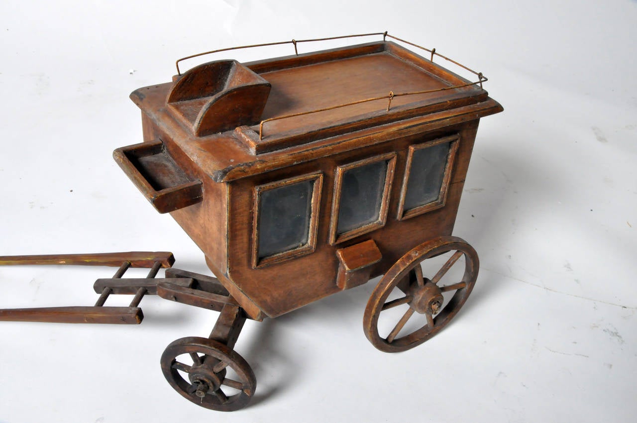 Art Deco Mid-Century Wooden Carriage Toy