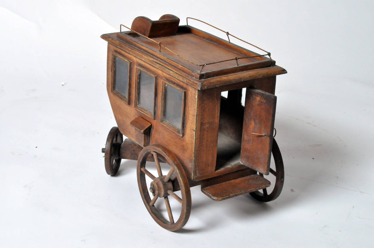 Mid-20th Century Mid-Century Wooden Carriage Toy