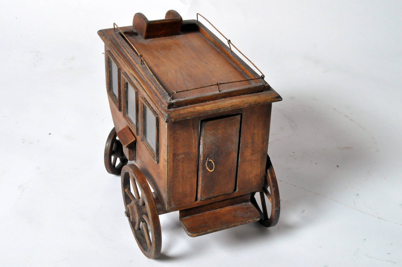Mid-Century Wooden Carriage Toy 1