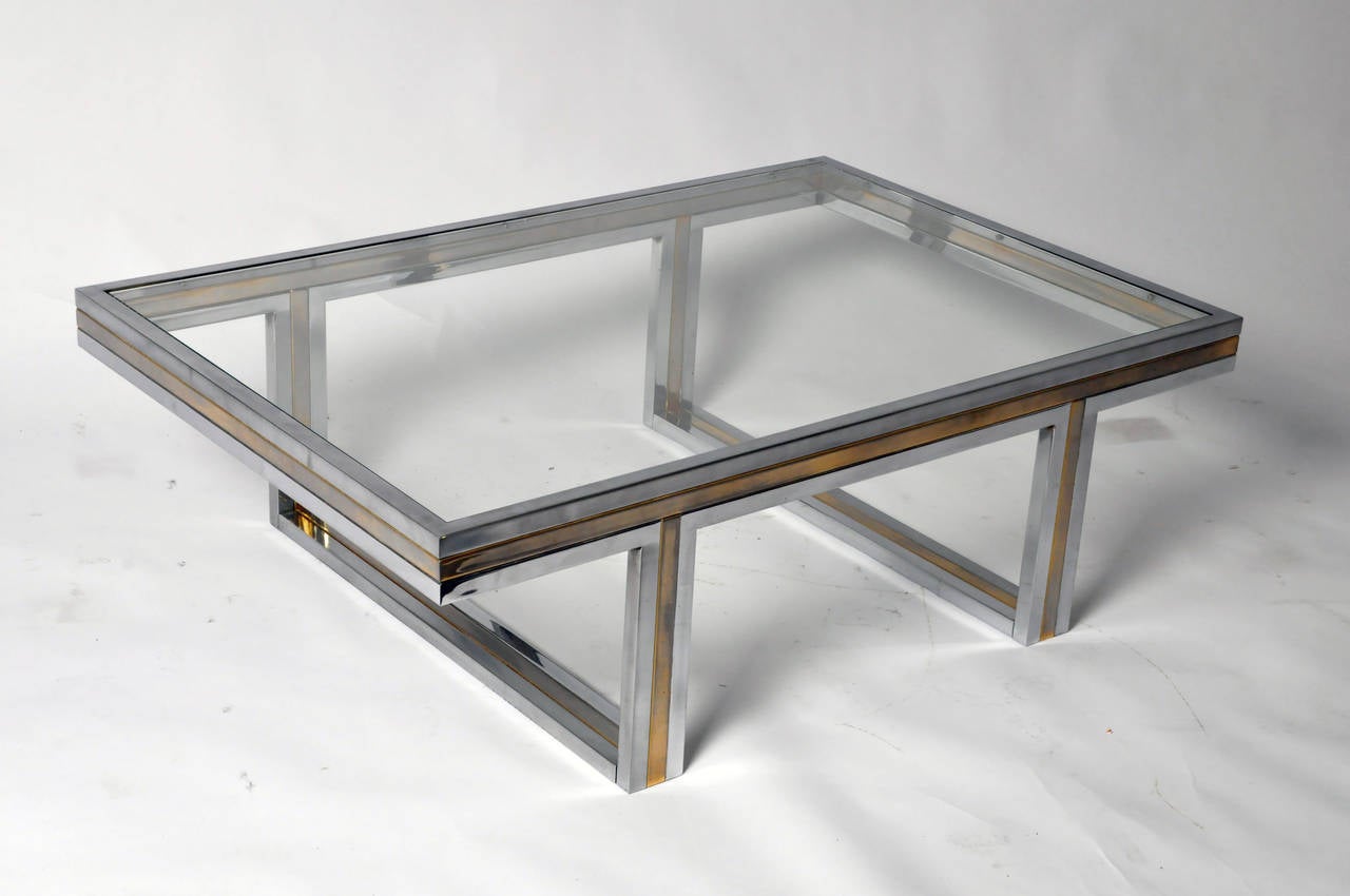French Coffee Table with Glass Top