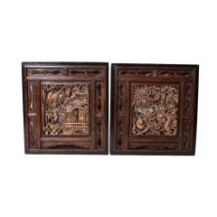 Pair of Chinese Carved Panels