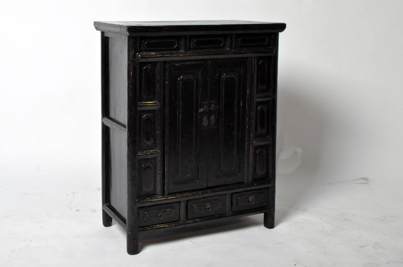 Chinese 19th Century Black Lacquered Chest