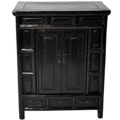 19th Century Black Lacquered Chest