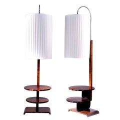 Floor lamps with table top and shelf