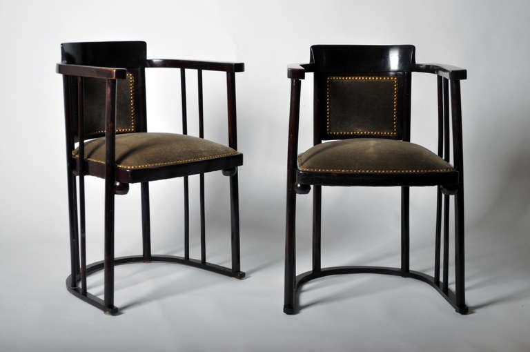 Elm Austrian Bentwood, Joesph Hoffman “Fledermus” Set of Chairs (3)