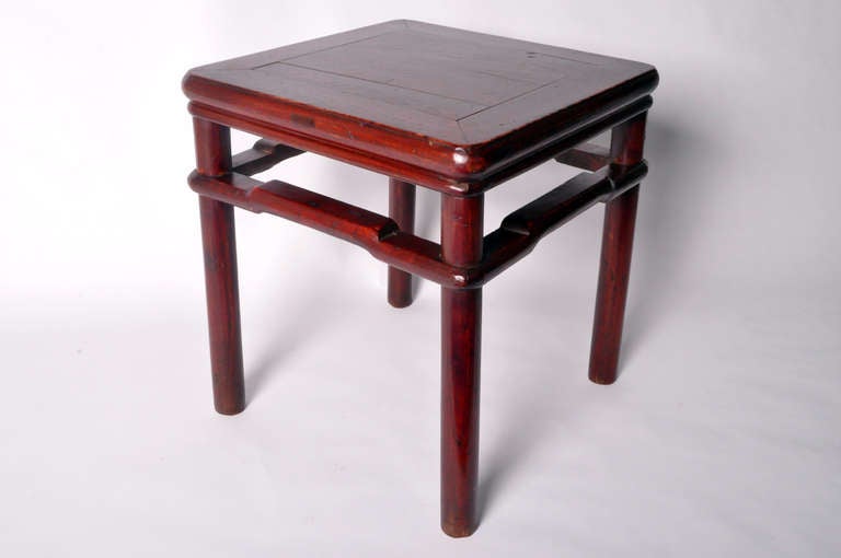 Lacquered Chinese Waistless Square Stool