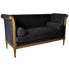 19th Century Provincale Settee with Carved Beech Wood Frame from France