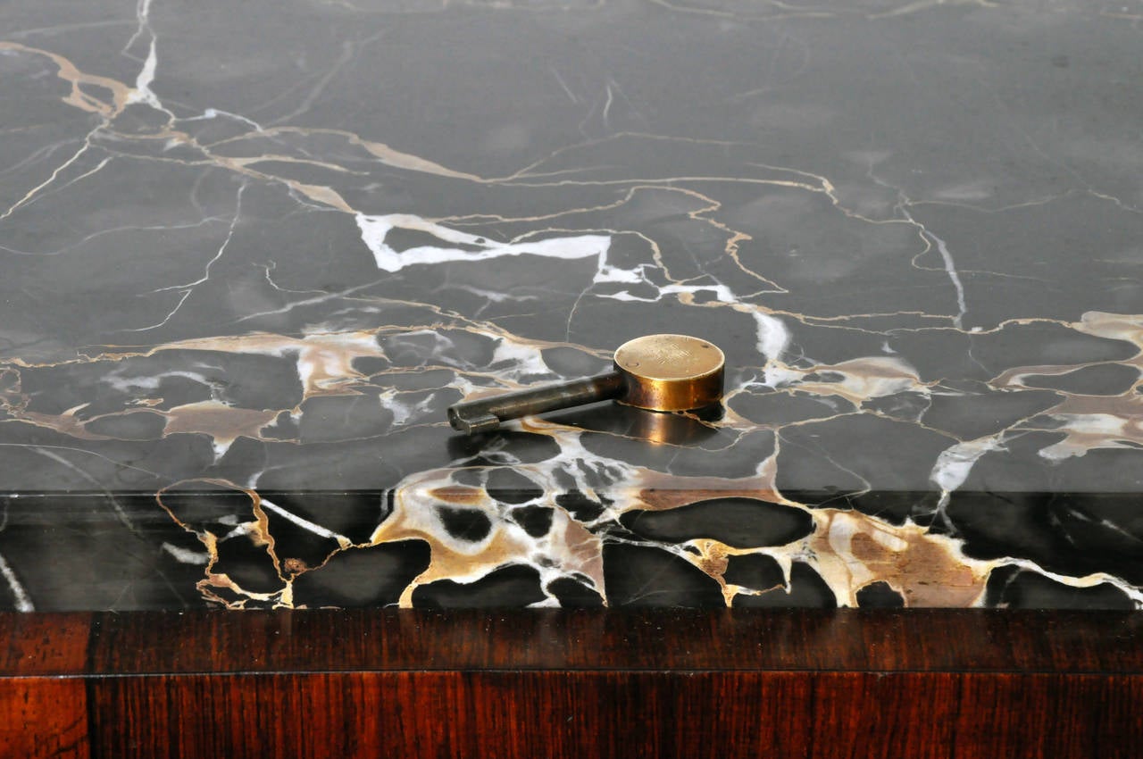 French Art Deco Marble and Rosewood Veneer Sideboard 2