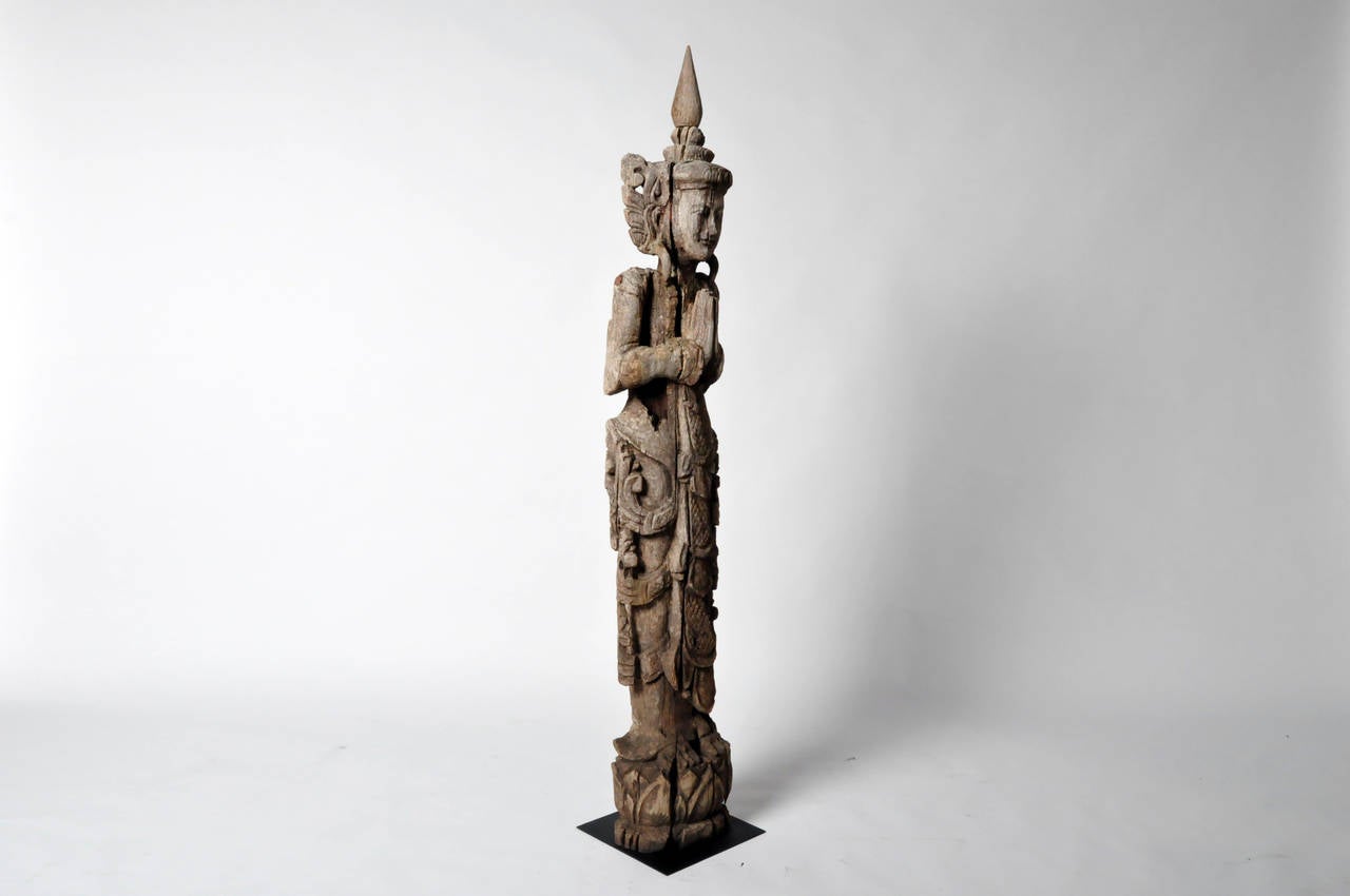 Thai Hand-Carved Teakwood Angel