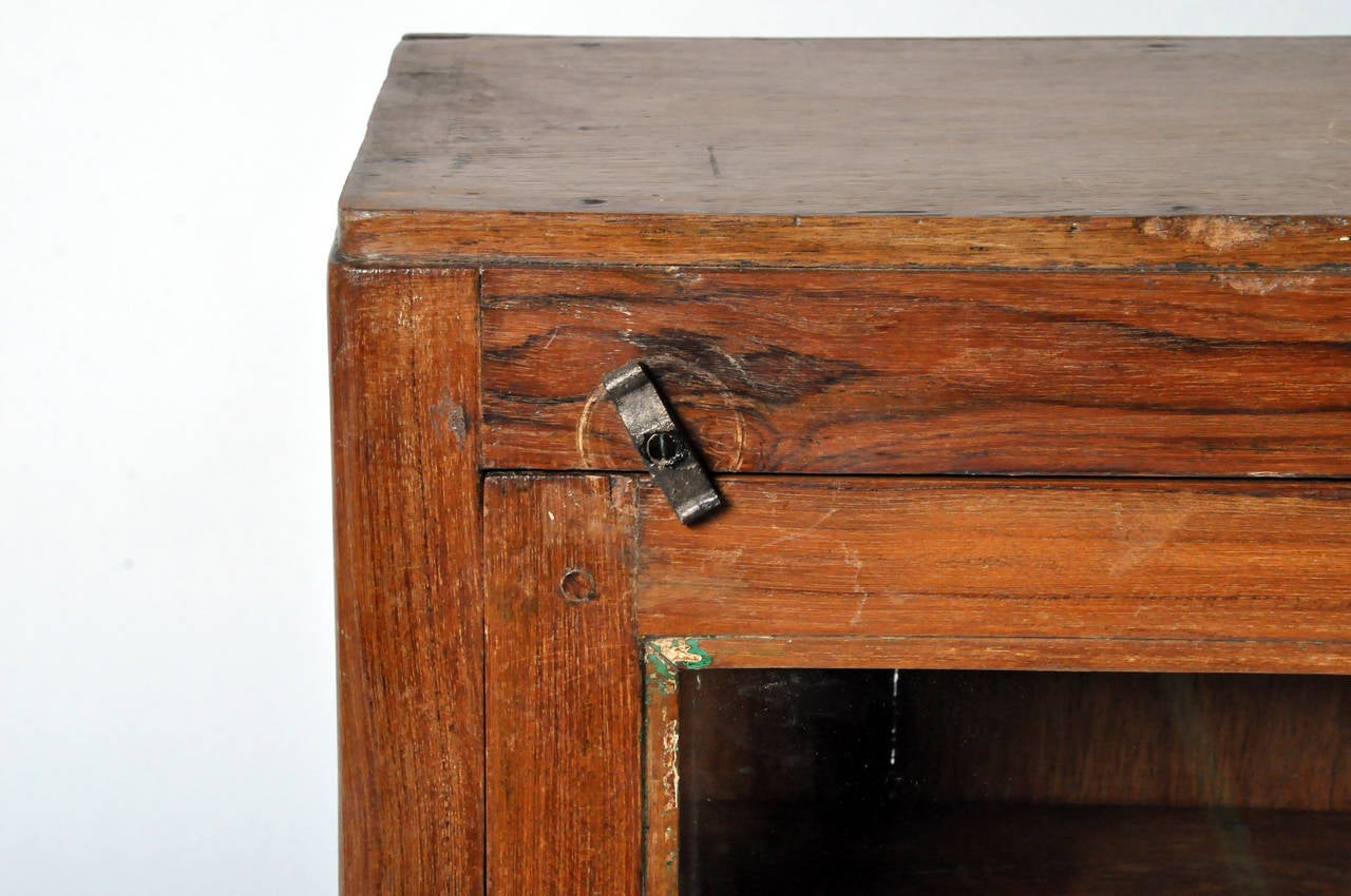 Glass Colonial Teak Wood Display Cabinet