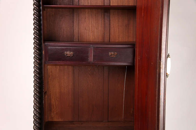 British Colonial Teak Wood Armoire In Good Condition In Chicago, IL