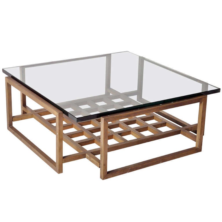 French Vintage Bronze Coffee Table For Sale at 1stdibs