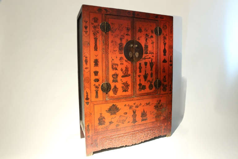 chinese red lacquer cabinet