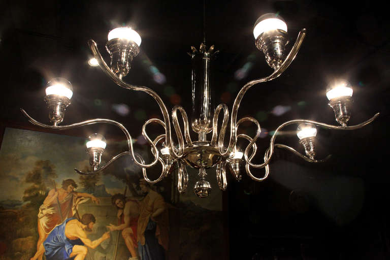 Modern Hungarian Art Deco Chandelier