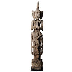 Thai Hand-Carved Teakwood Angel