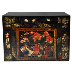 Antique Chinese Painted Wedding Trunk