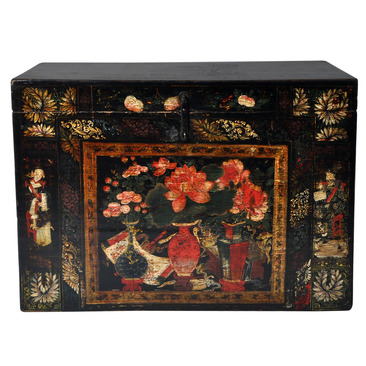 Chinese Painted Wedding Trunk