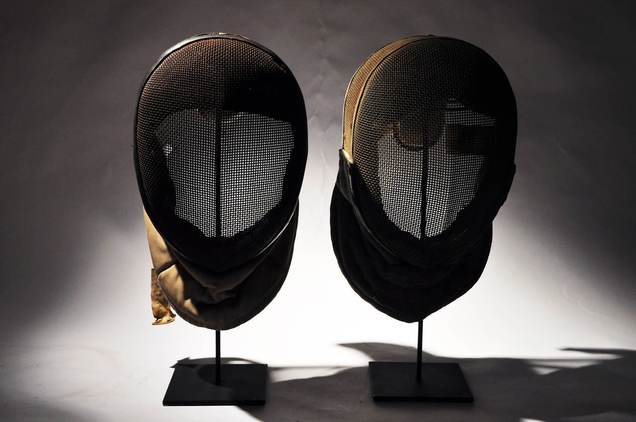20th Century Pair of Vintage Fencing Masks