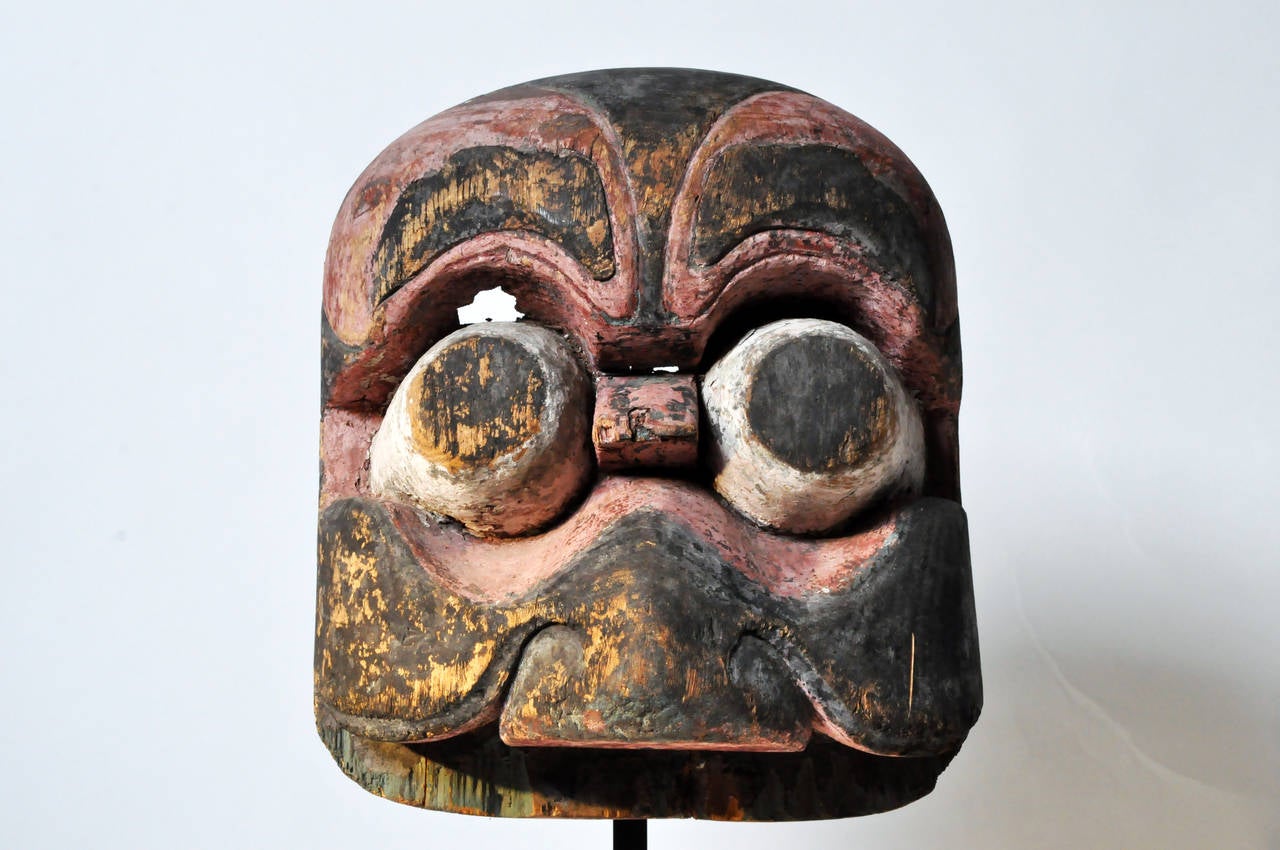 Chinese 19th Century Carved Temple Mask