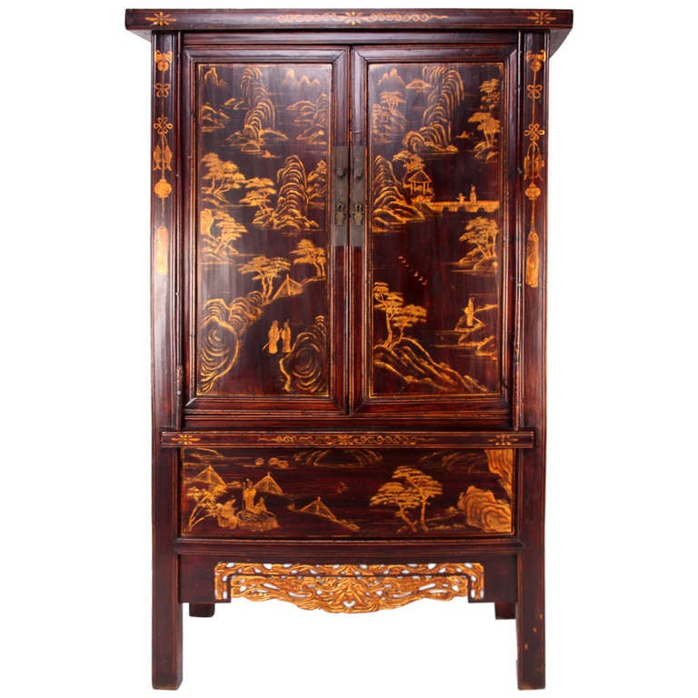 19th Century Chinese Chinoiserie Wardrobe at 1stDibs
