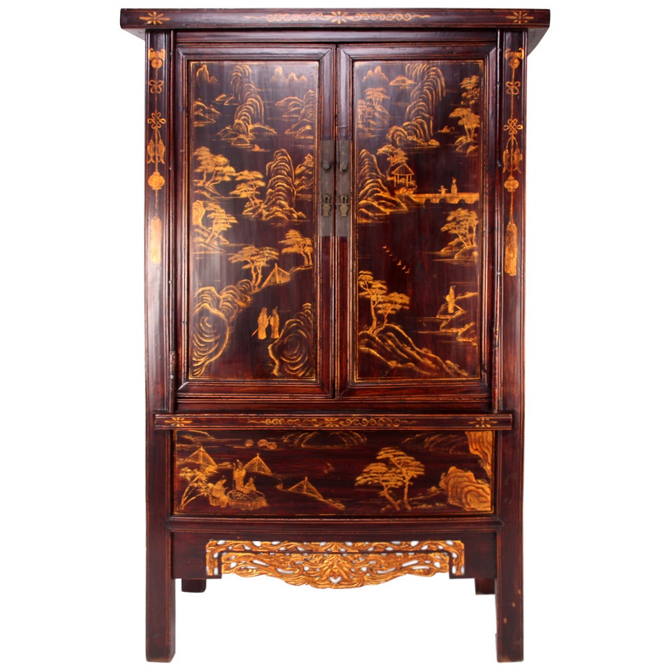 19th Century Chinese Chinoiserie Wardrobe