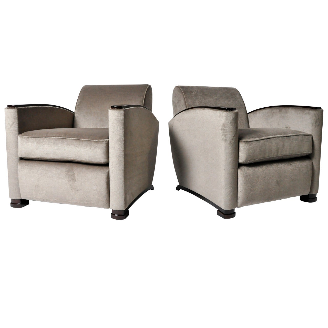 Pair of Mohair Lounge Chairs