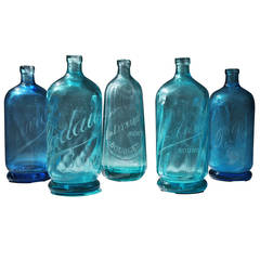 Vintage French Glass Soda Bottles