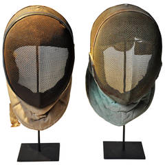 Pair of Antique Fencing Masks