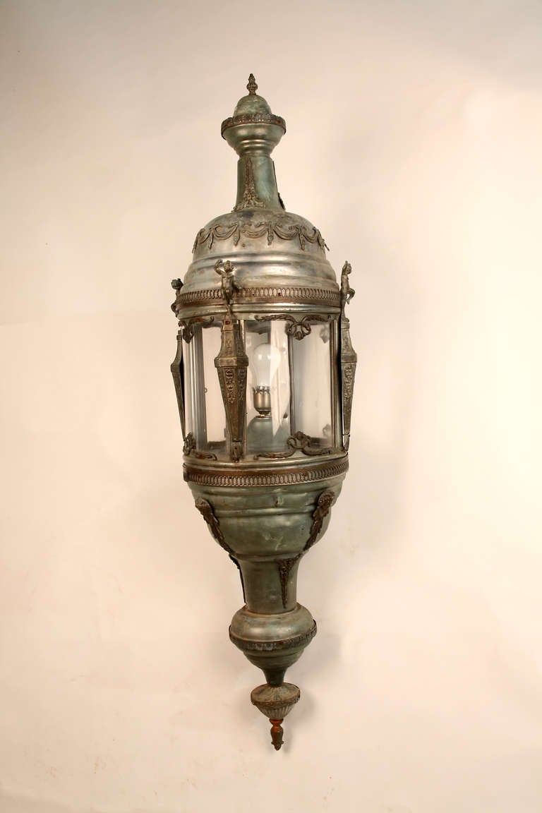 French Pair of Monumental Louis XVI Style Lanterns