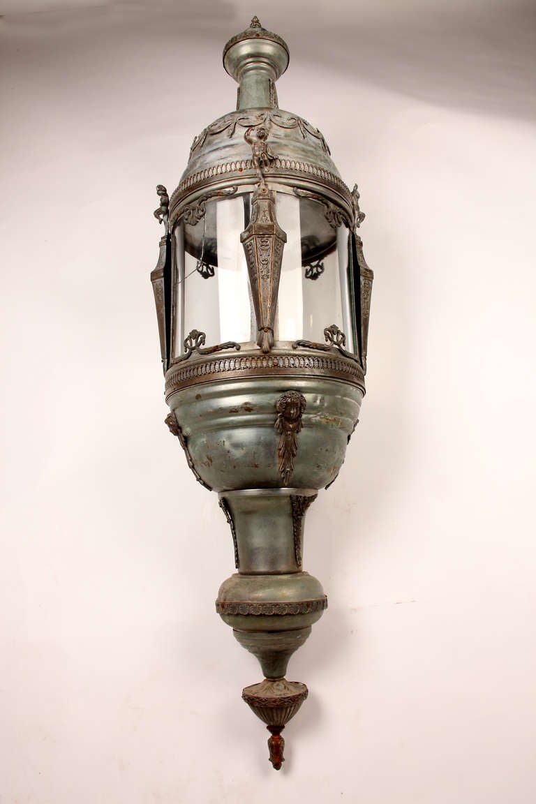 19th Century Pair of Monumental Louis XVI Style Lanterns