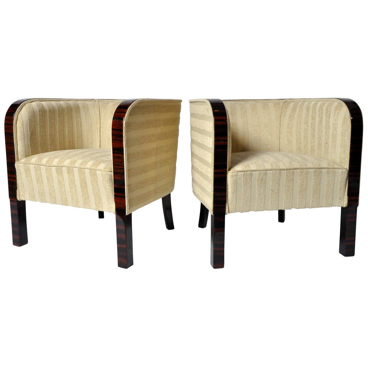 Pair of RoundBack Armchairs For Sale at 1stdibs