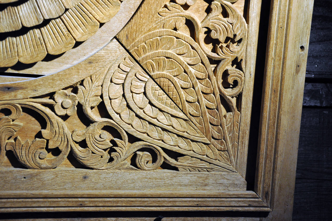 Natural Teakwood Carved Panel 1