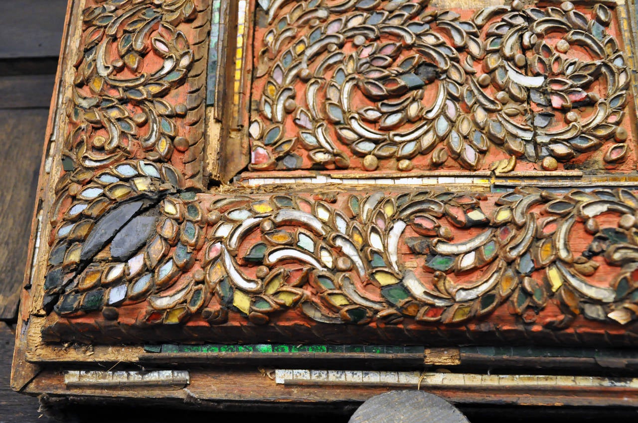 19th Century Burmese Mosaic Ceiling Panel
