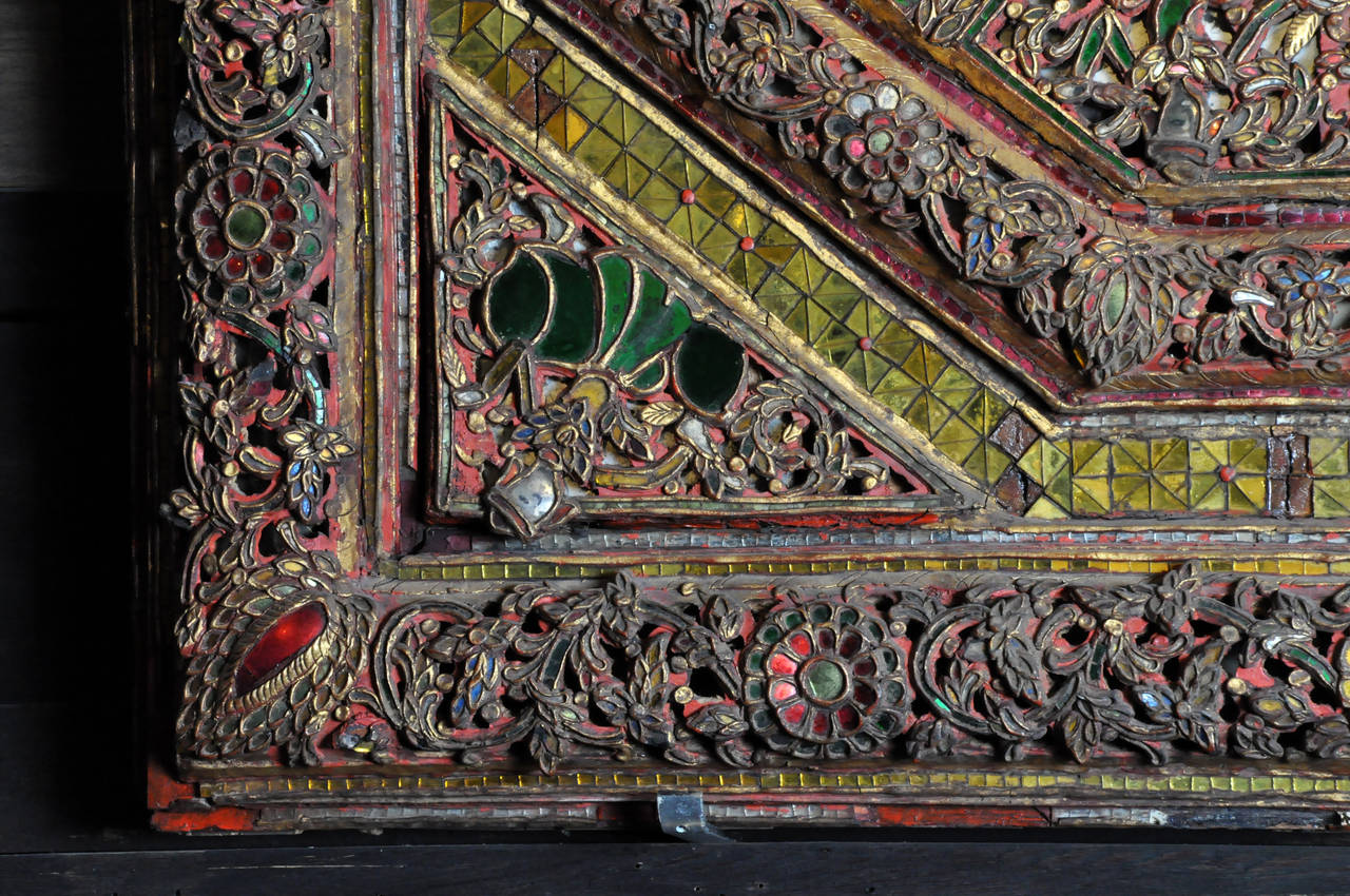 Glass Hand-Carved and Gilt Burmese Ceiling Panel