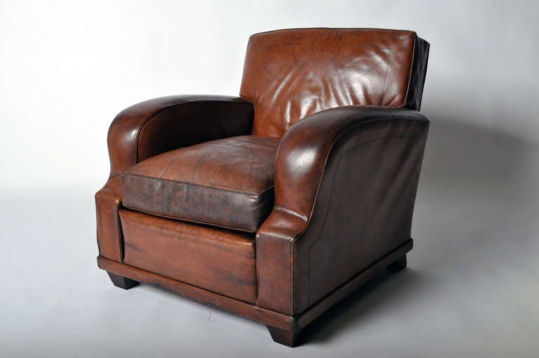 Art Deco Pair of Leather Chairs