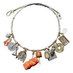 Antique Necklace with Mixed Charms