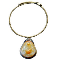 Brass necklace with Buddha