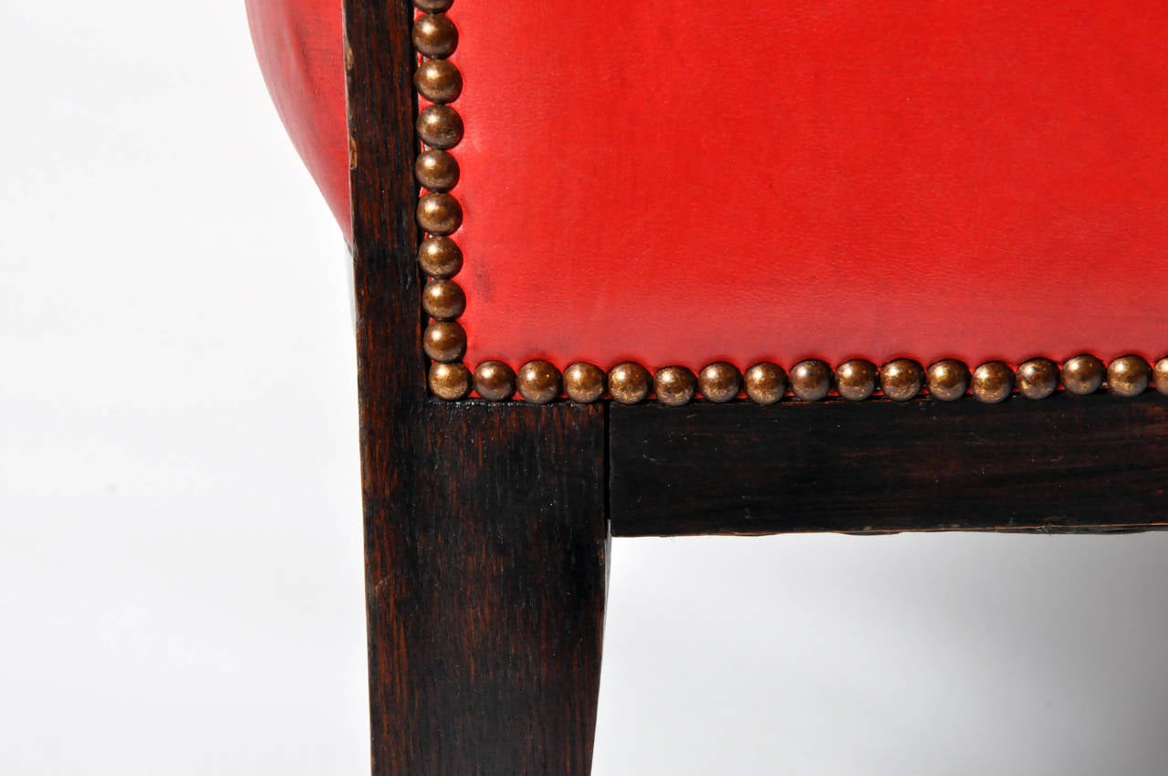 Sheepskin Vintage Tufted Red Leather Chair