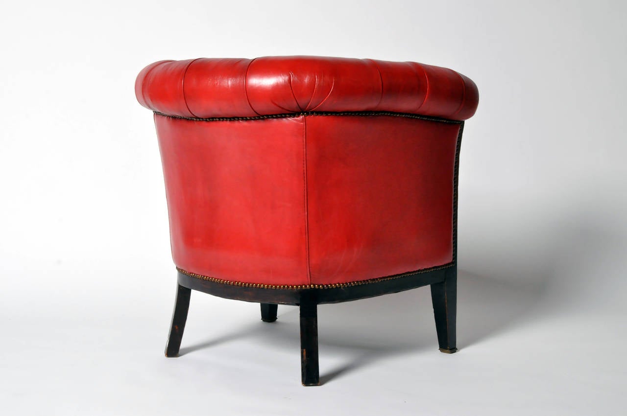 red leather armchairs