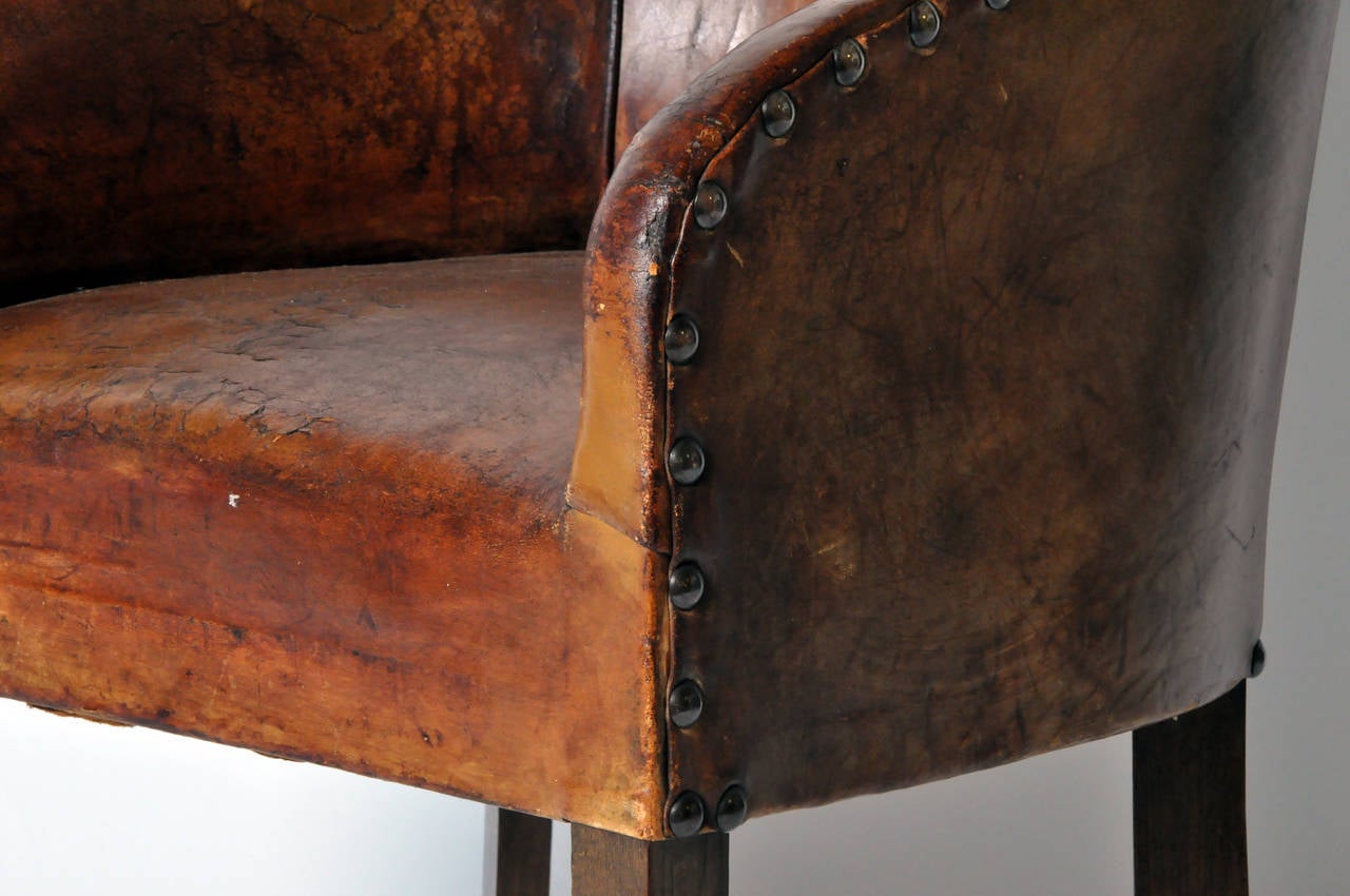 French Leather Tub Chair 5