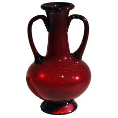 Solid Empoli Red Vase with Handles