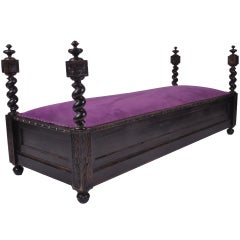 Antique Black Daybed with Barley Twist