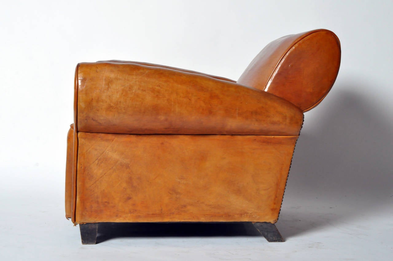Art Deco Vintage Leather Club Chair