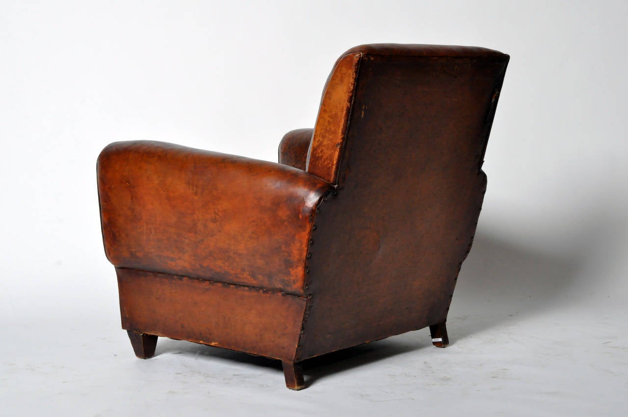 Vintage Art Deco Leather Club Chair 2