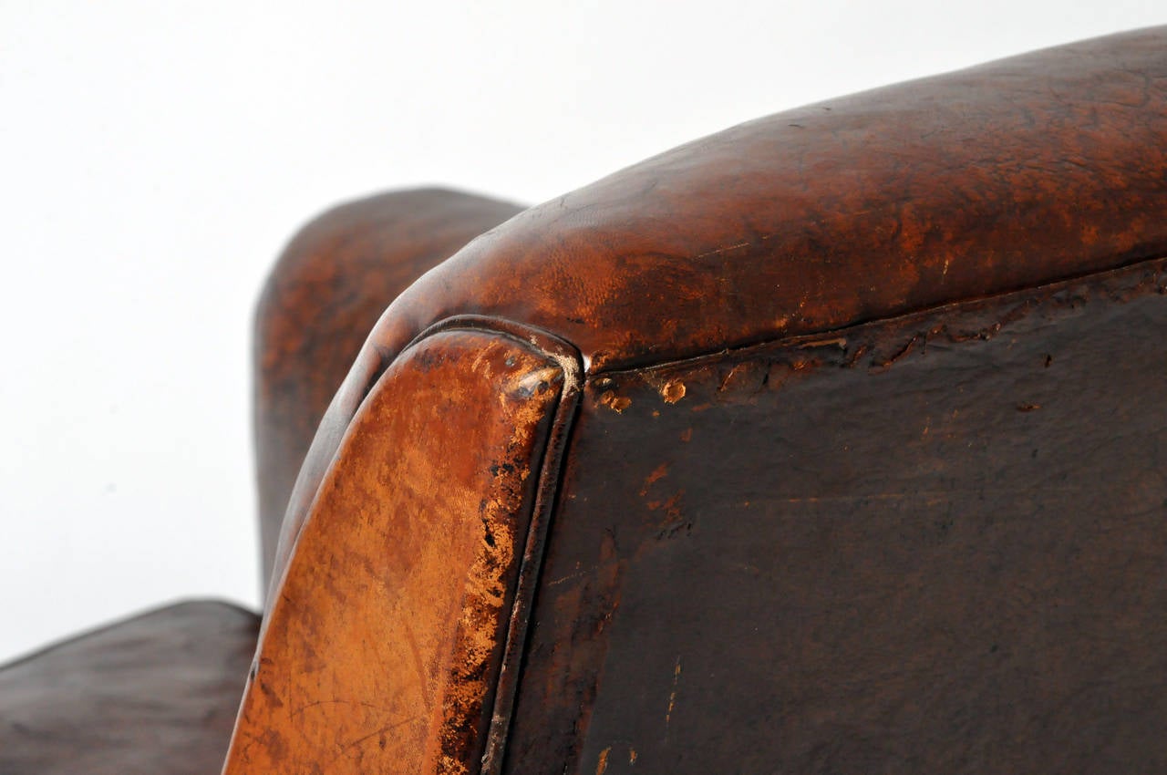 Vintage Art Deco Leather Club Chair 3