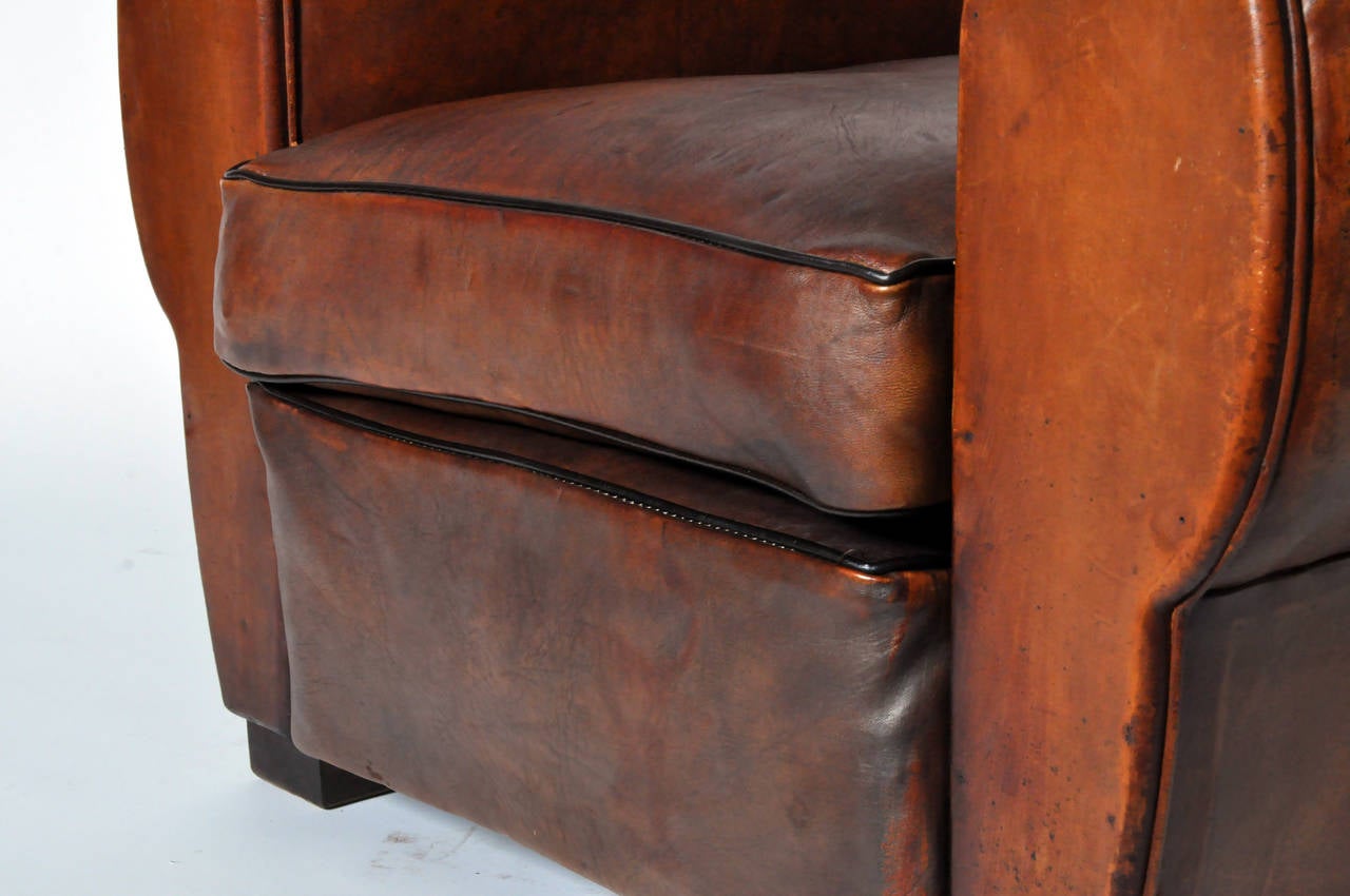 Vintage French Leather Club Chair 3