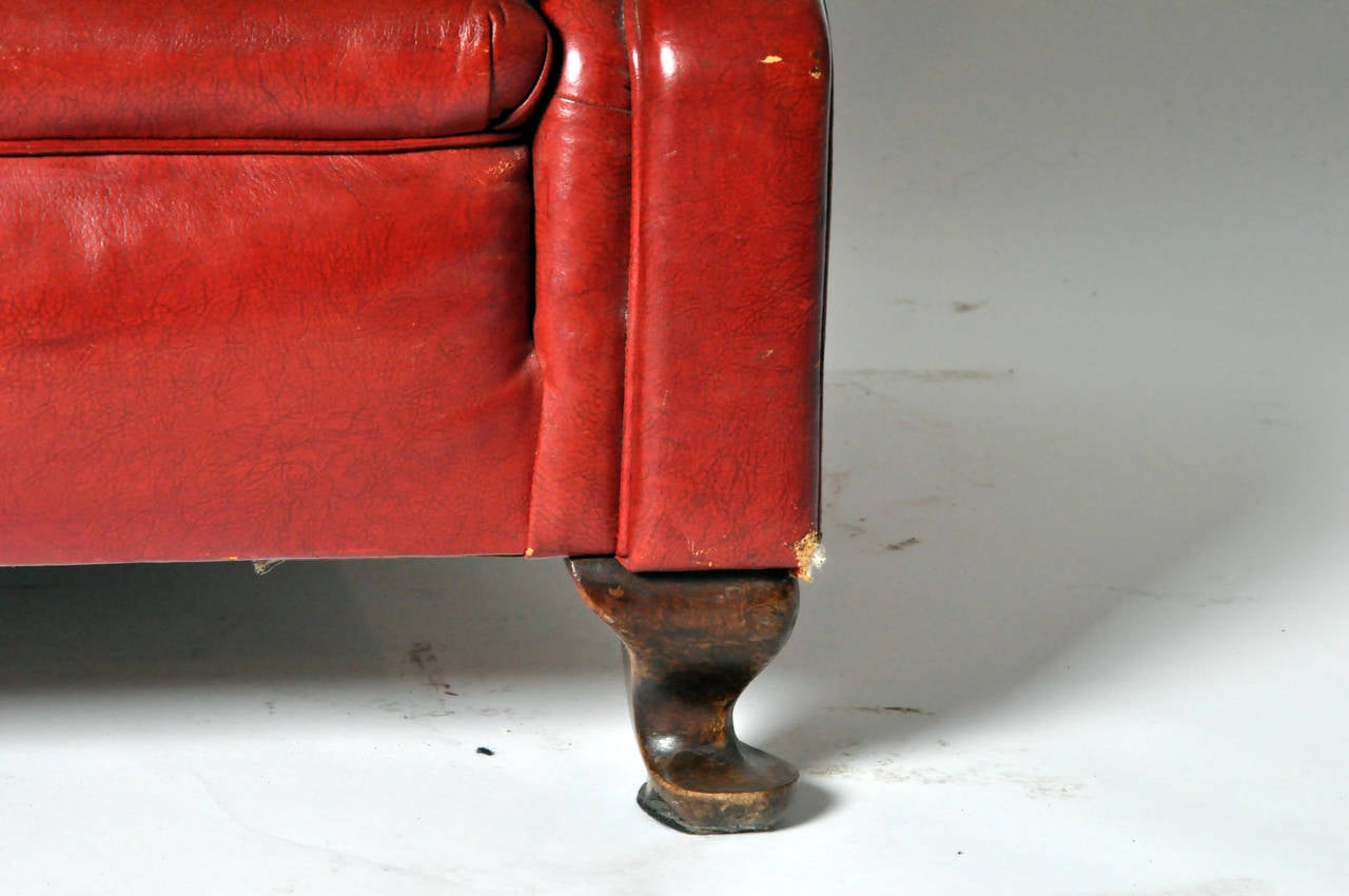 Vintage English Wingback Leather Armchair 4