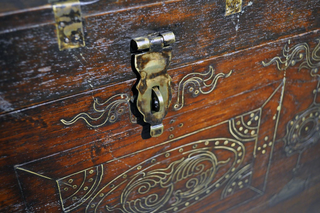 Teak Burmese Actor Chest With Compartments