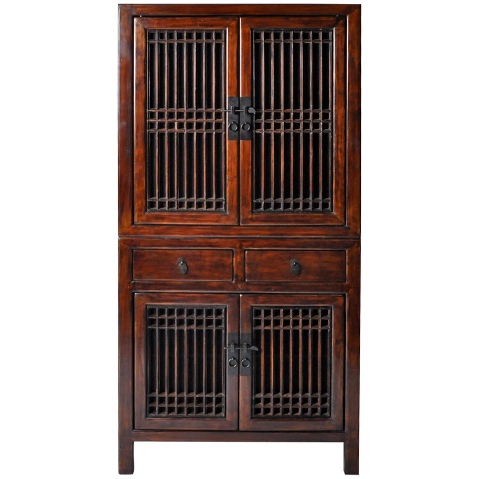 19th Century Cabinet with Lattice Doors